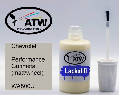 Chevrolet, Performance Gunmetal (matt/wheel), WA800U: 20ml Lackstift, von ATW Autoteile West.